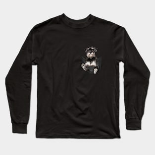 Schnauzer dog with love Long Sleeve T-Shirt